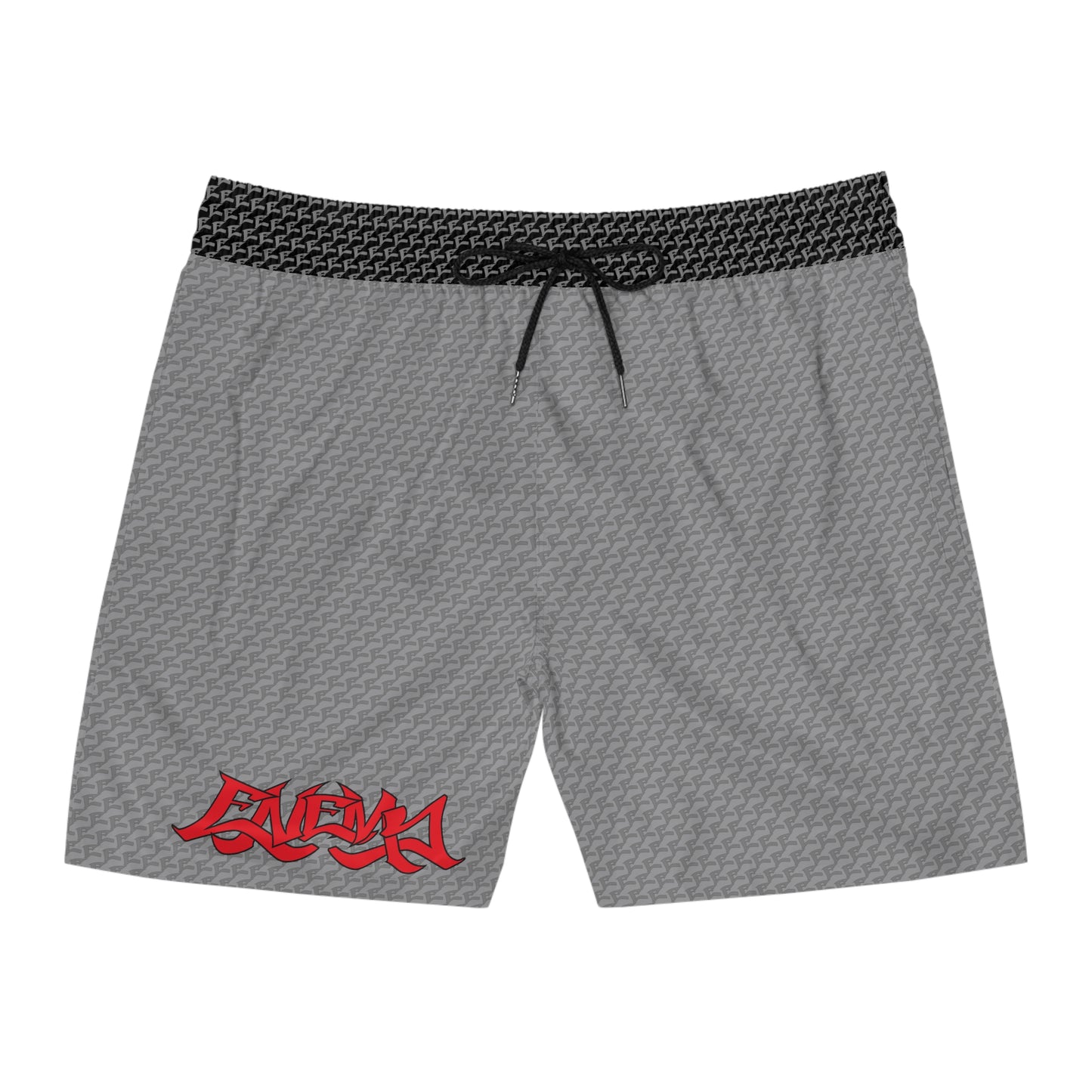 Enemy Gray Mid-Length Swim Shorts