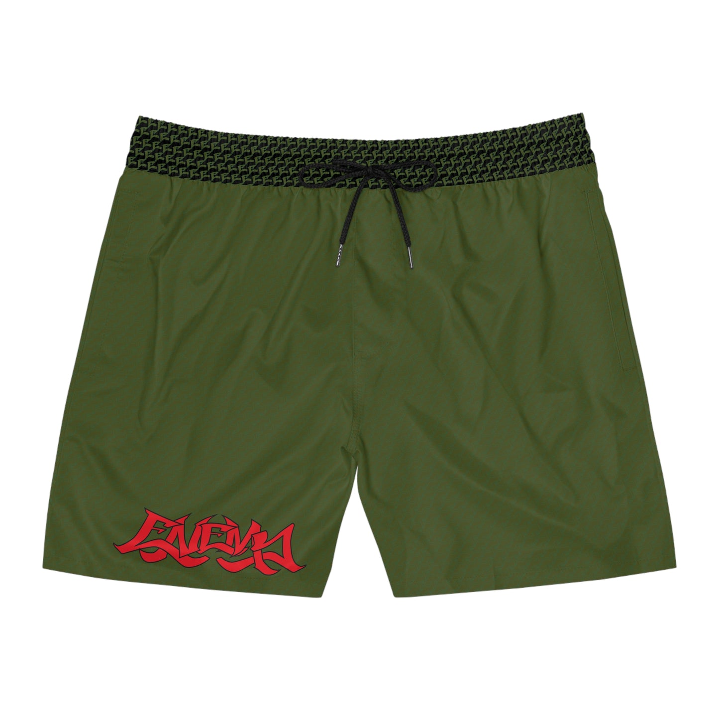 Enemy Army Green Mid-Length Swim Shorts